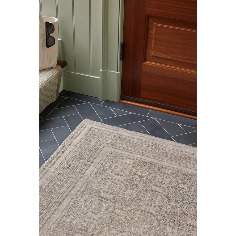 Galvin Oriental Patterned Rug - Green, Polyester