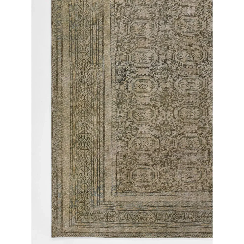 Galvin Oriental Patterned Rug - Green, Polyester