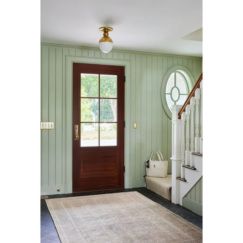 Galvin Oriental Patterned Rug - Green, Polyester