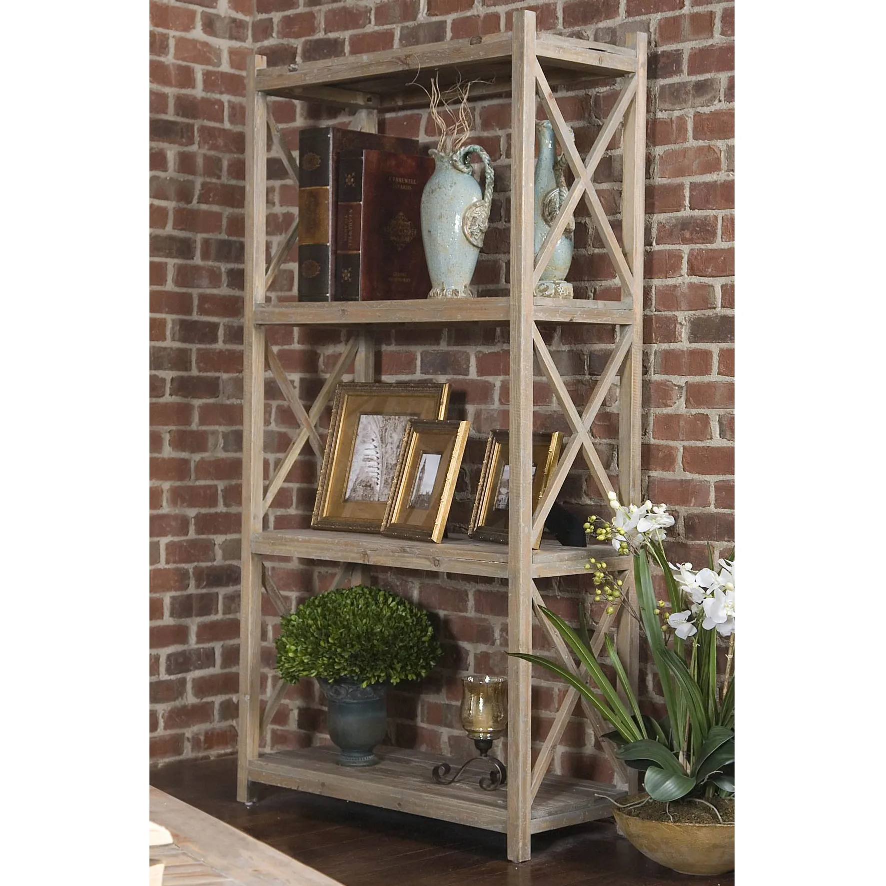 Gamble 4-Tier Salvaged Fir Etagere - Brown