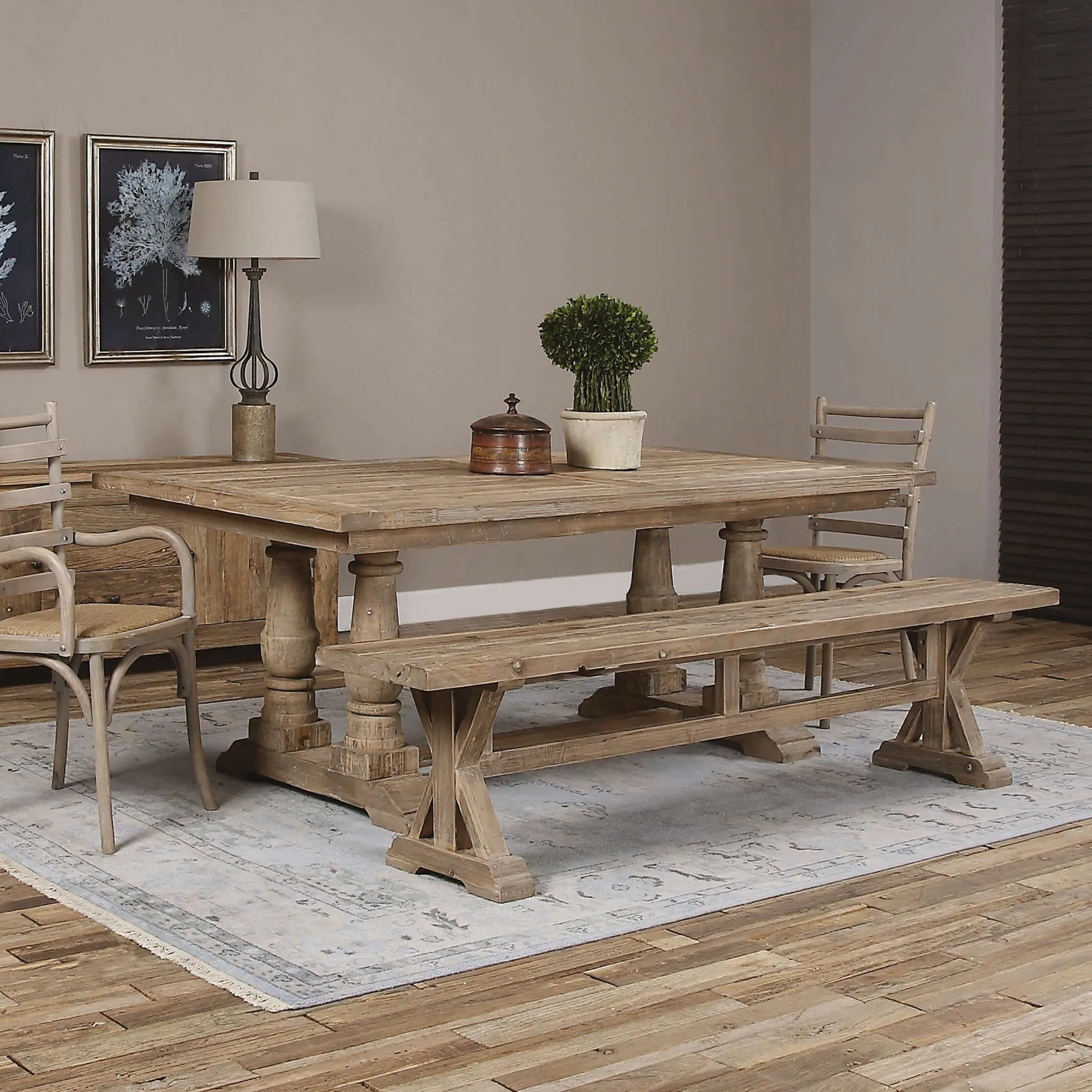 Gamble Reclaimed Fir Dining Table - Brown