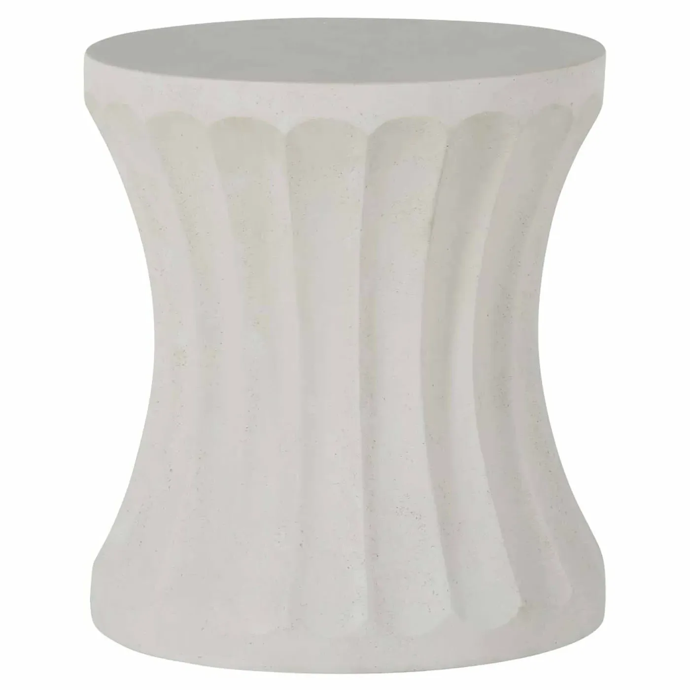 Gannet Outdoor Side Table - White, Faux Stone image
