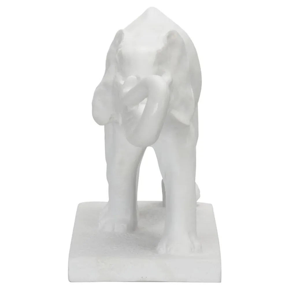 Garen Elephant Sculpture - White, Resin
