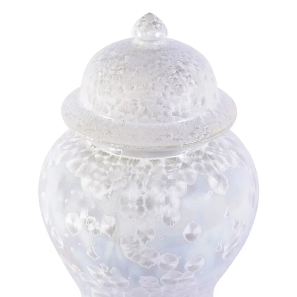 Garlan Decorative Temple Jar - White, Ceramic