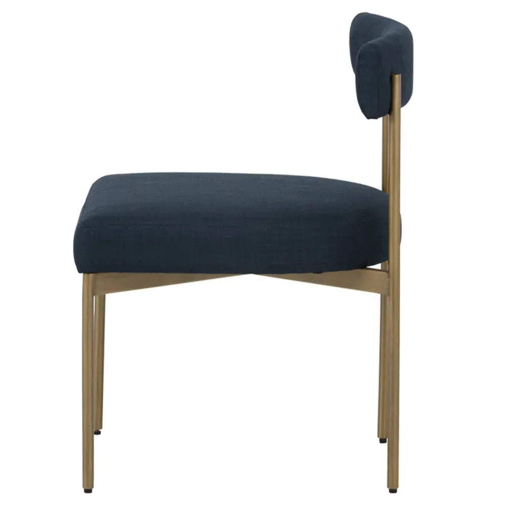 Garrison Dining Side Chair Set of 2 - Navy Blue, Steel