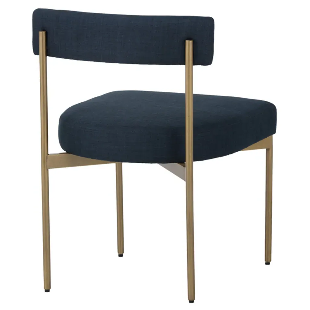 Garrison Dining Side Chair Set of 2 - Navy Blue, Steel