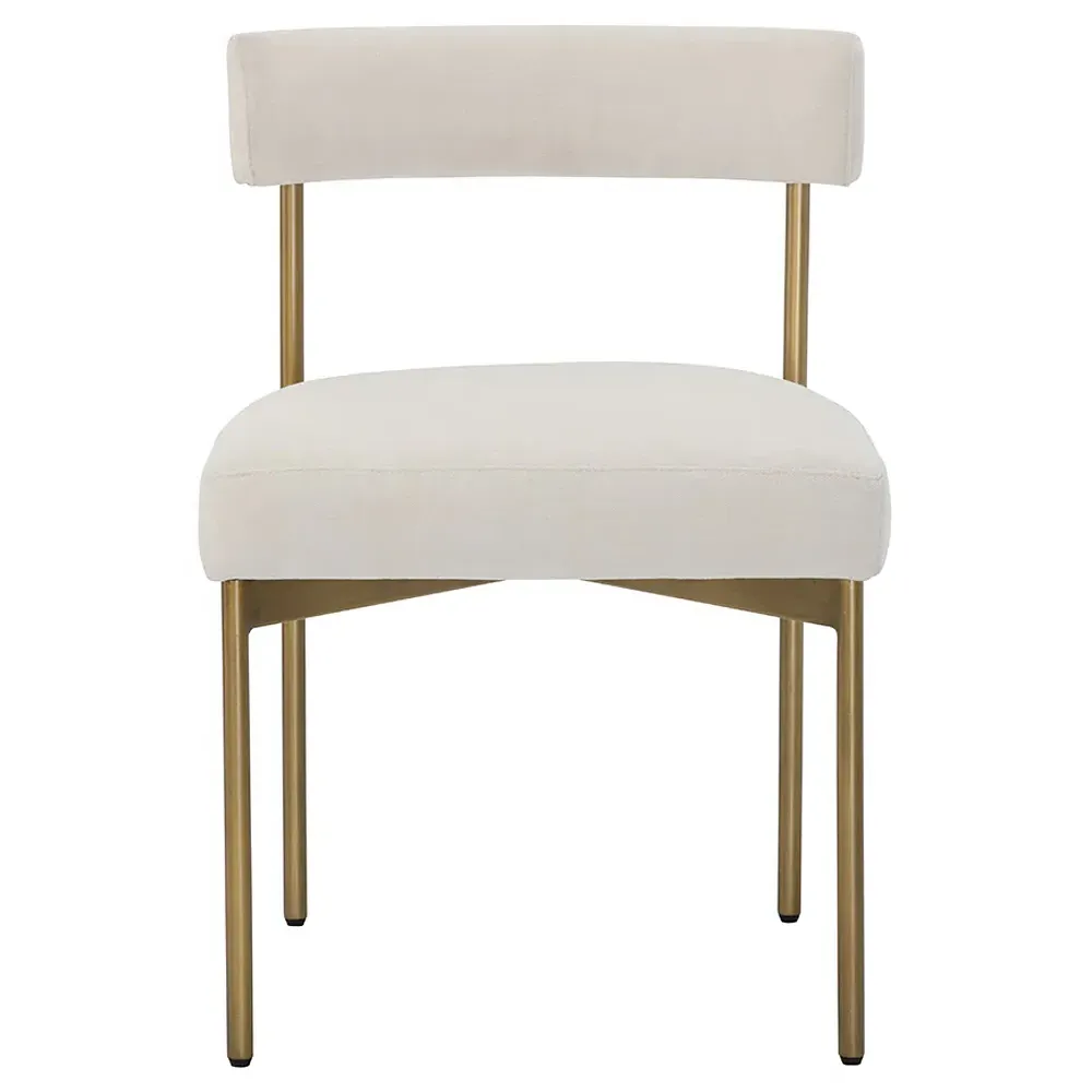 Garrison Dining Side Chair Set of 2 - Off White, Steel
