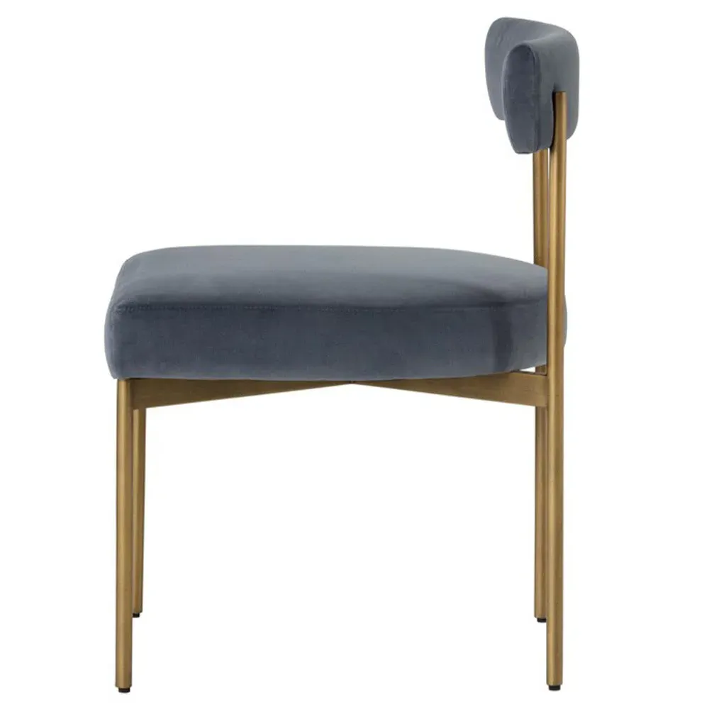 Garrison Dining Side Chair Set of 2 - Slate Grey, Velvet