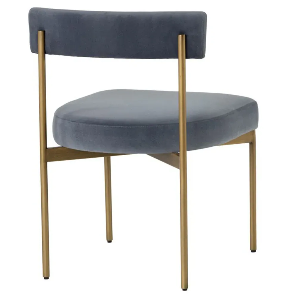 Garrison Dining Side Chair Set of 2 - Slate Grey, Velvet