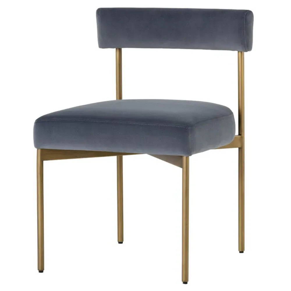 Garrison Dining Side Chair Set of 2 - Slate Grey, Velvet