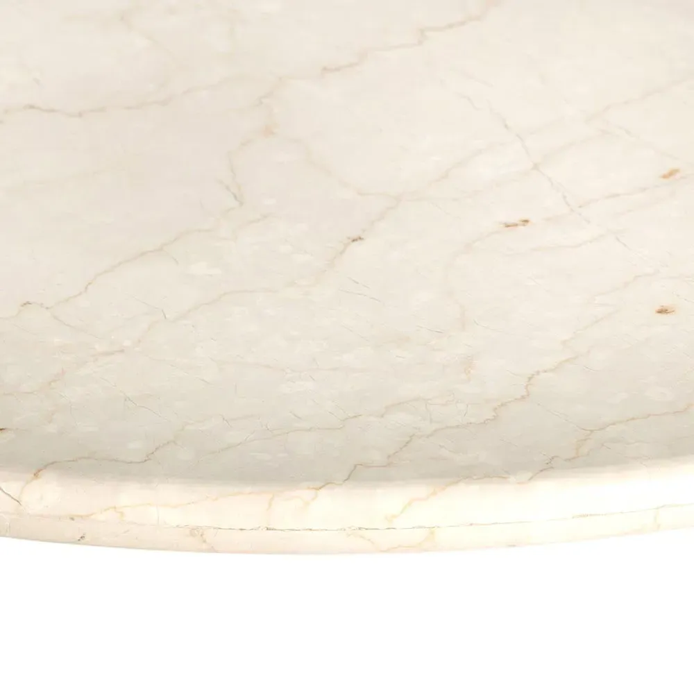 Gary Oval Dining Table - Cream, Marble