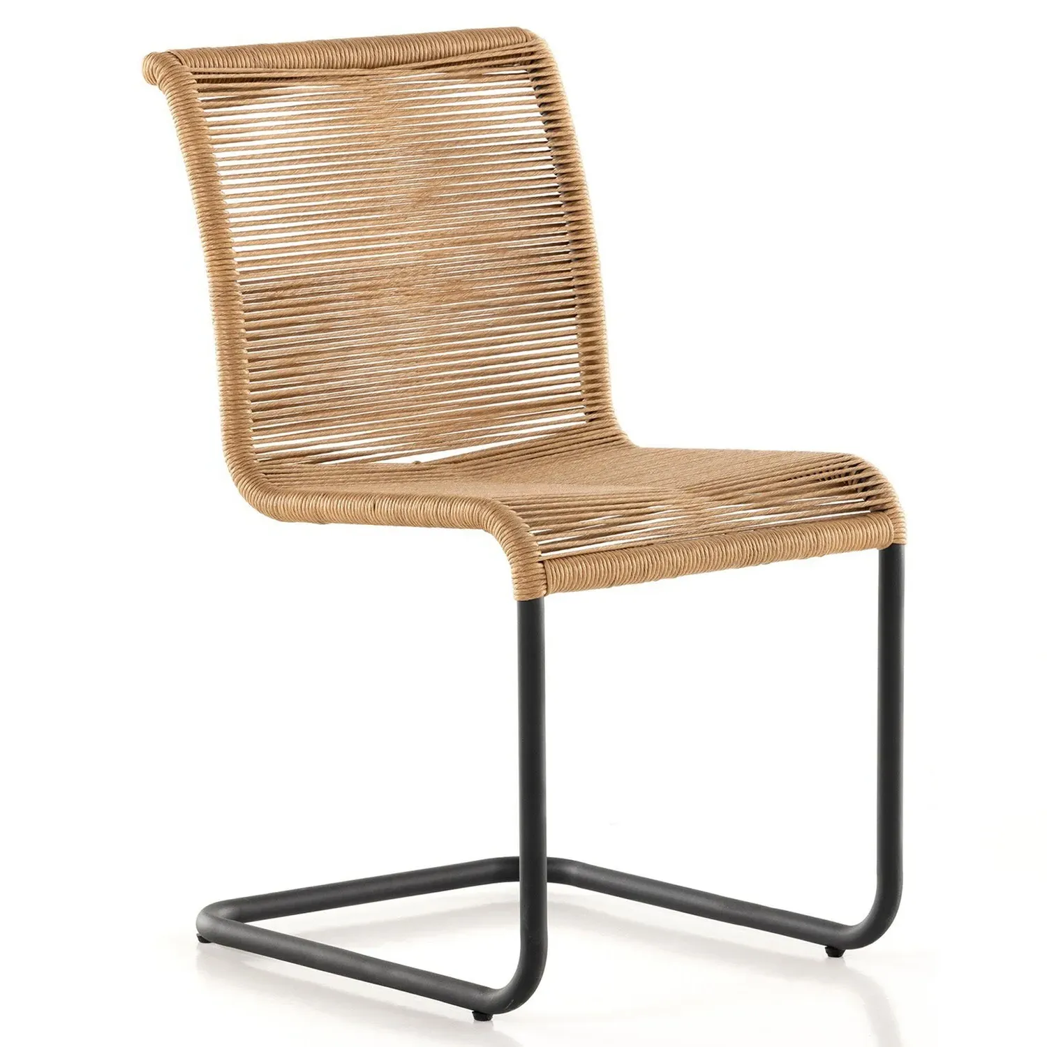 Gavin Outdoor Dining Side Chair - Brown, Woven Polyethylene