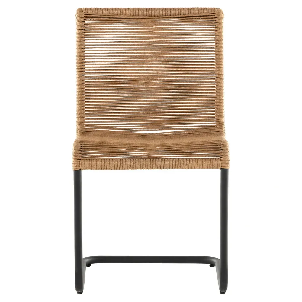 Gavin Outdoor Dining Side Chair - Brown, Woven Polyethylene
