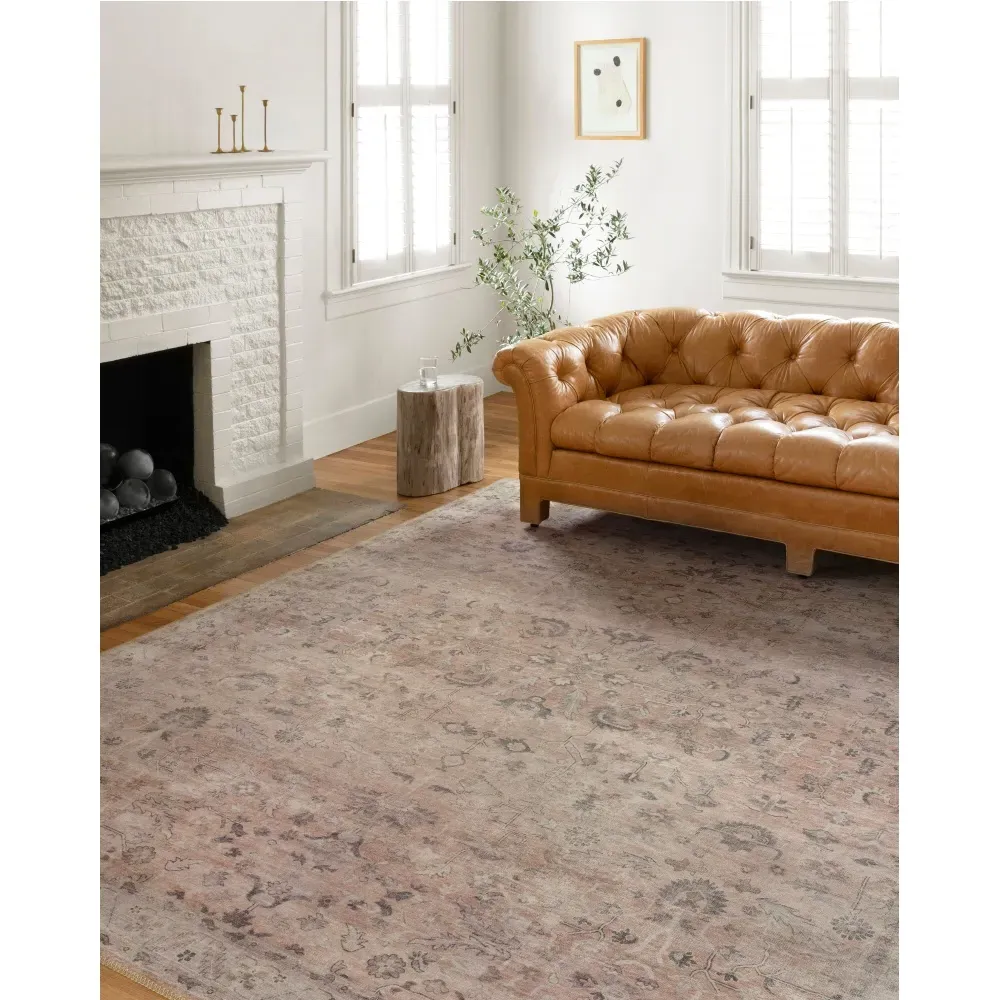 Gavriel Floral Patterned Runner Rug - Blush Pink, Polyester