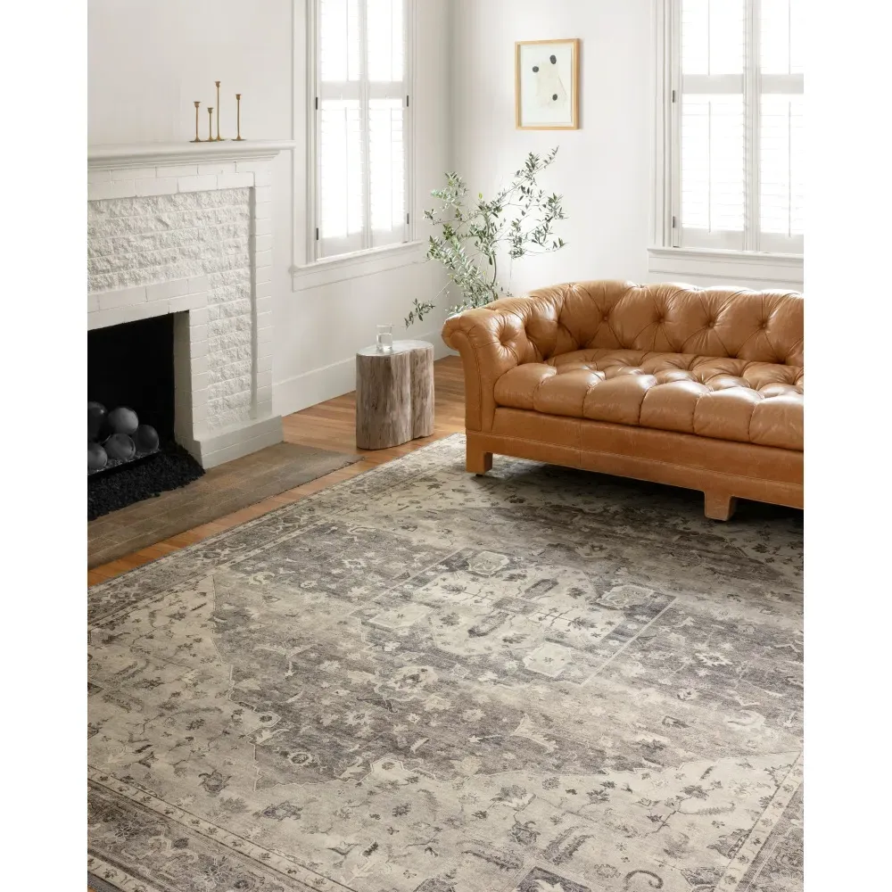 Gavriel Geometric Patterned Rug - Grey, Polyester
