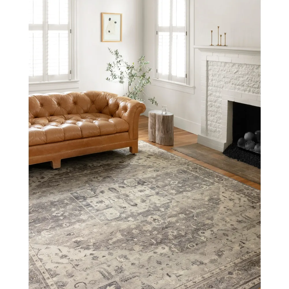 Gavriel Patterned Rug Sample - Grey, Polyester