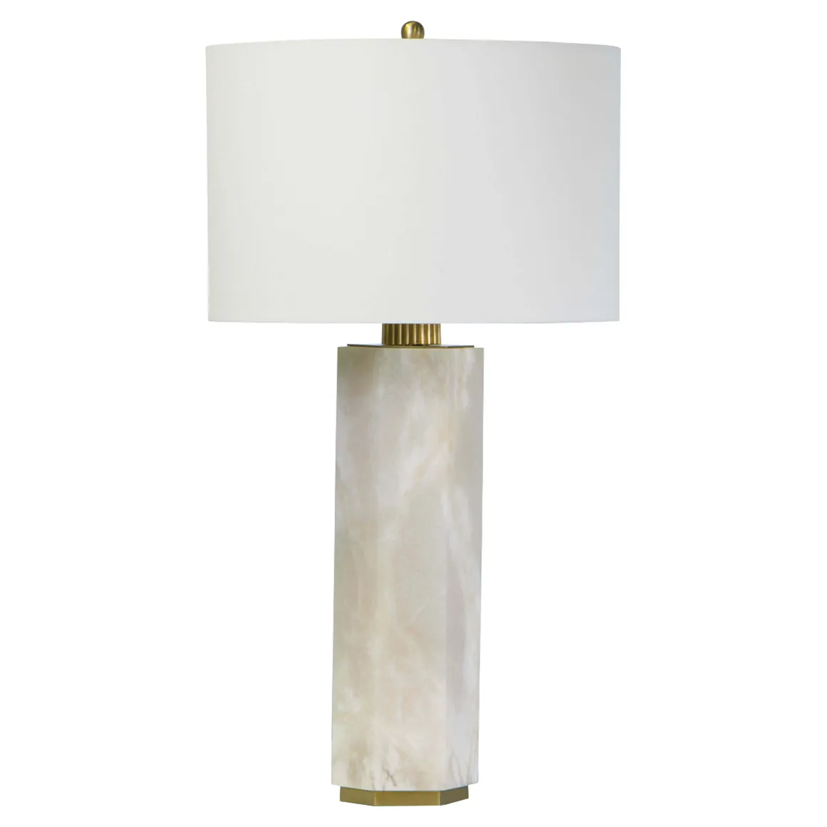 Gear Table Lamp - White, Alabaster