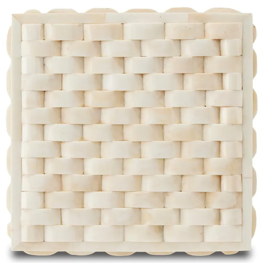 Gelianne Fluted Decorative Box Set - Natural, Bone