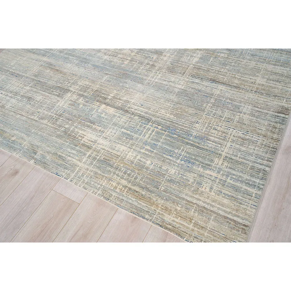 Geline Linear Patterned Rug - Light Blue, Acrylic