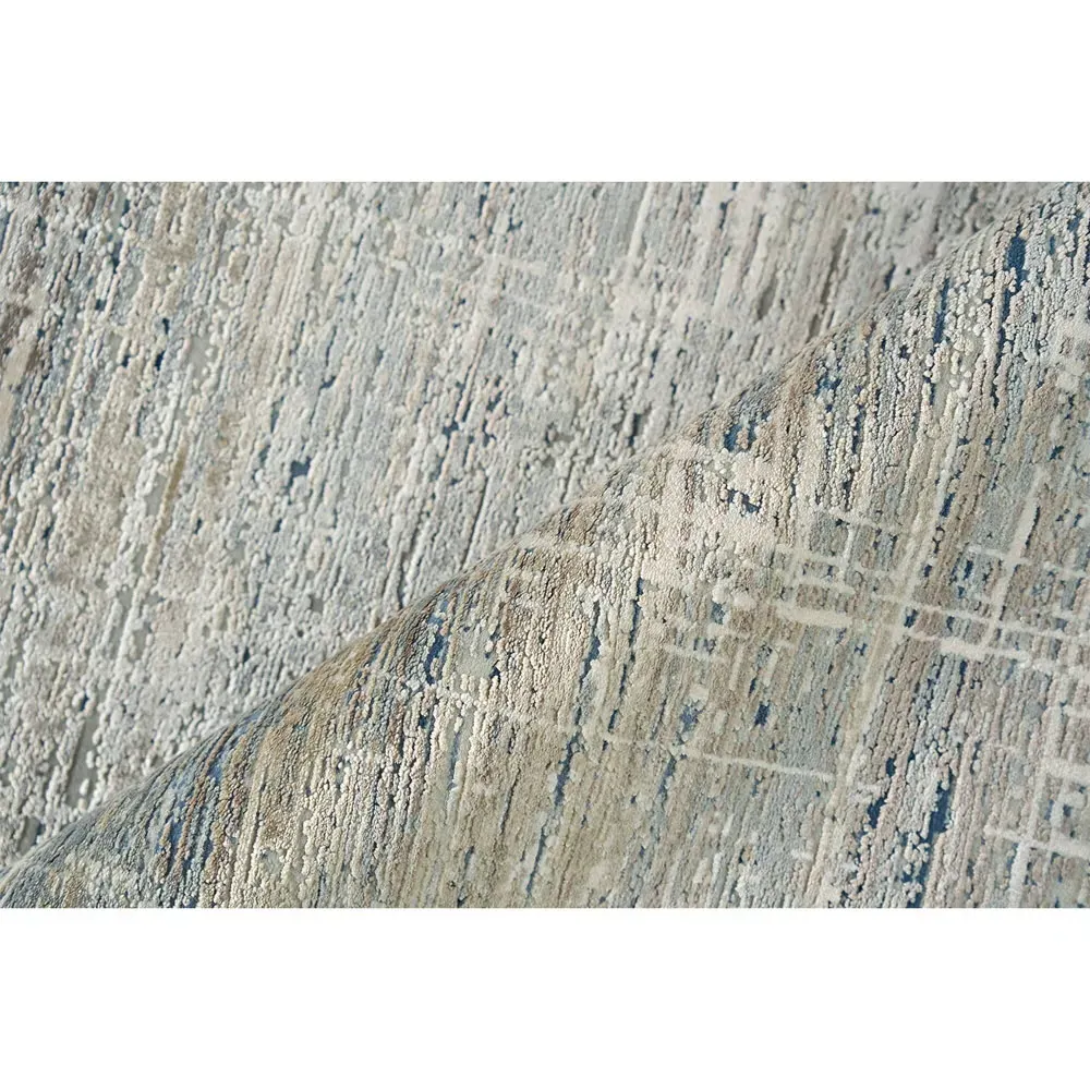 Geline Linear Patterned Rug - Light Blue, Acrylic