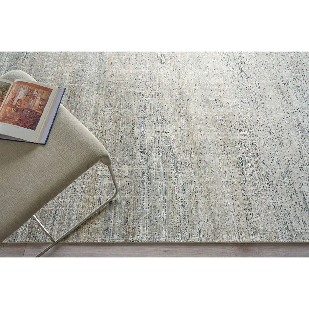 Geline Linear Patterned Rug - Light Blue, Acrylic