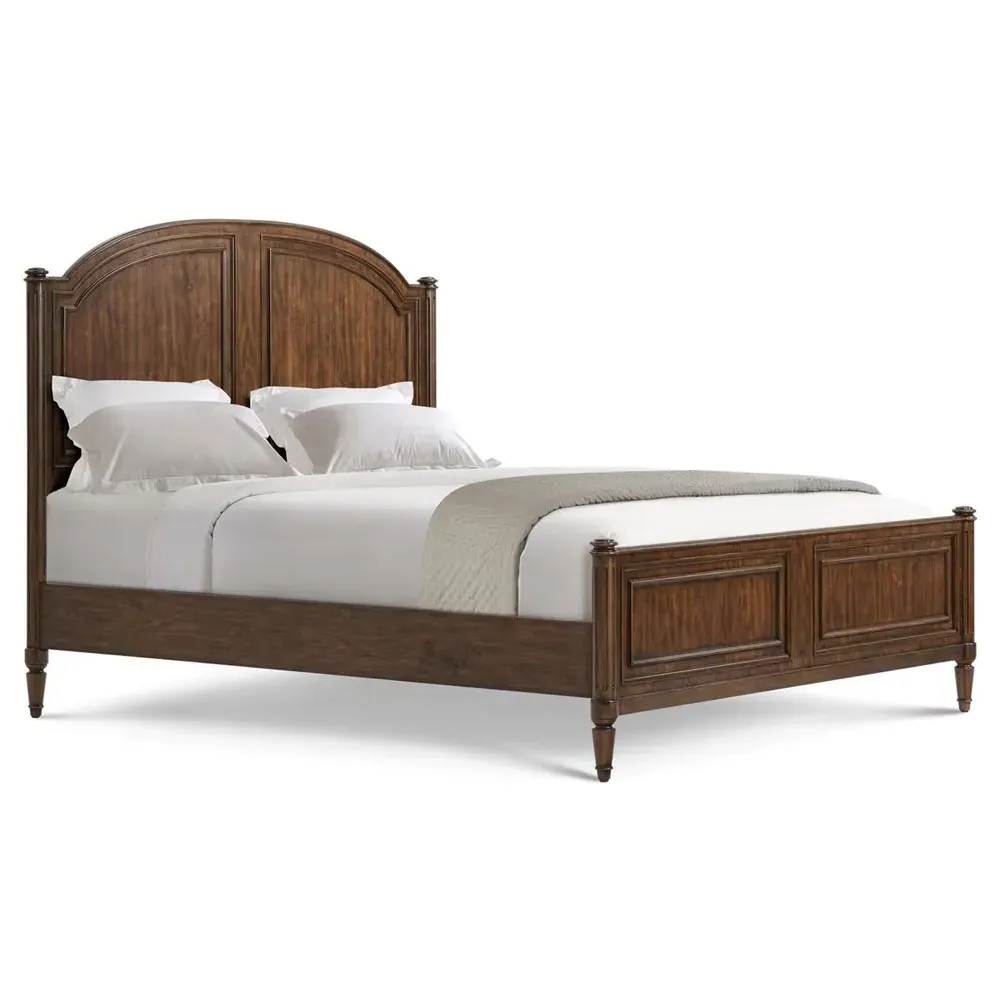 Gemma Cal King Four Poster Bed - Distressed Brown, Walnut