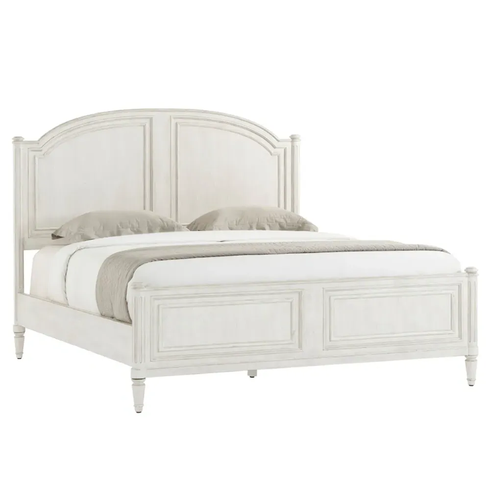 Gemma California King Poster Bed - Distressed White, Maple
