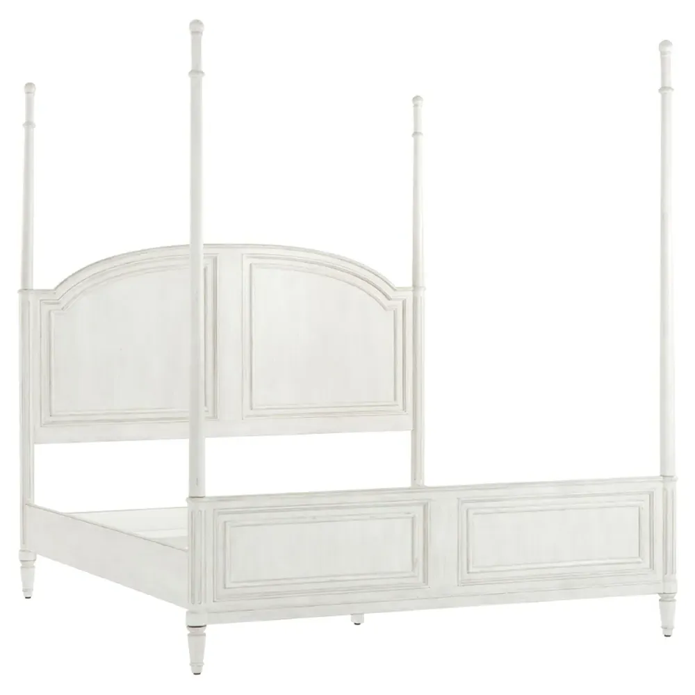 Gemma California King Poster Bed - Distressed White, Maple