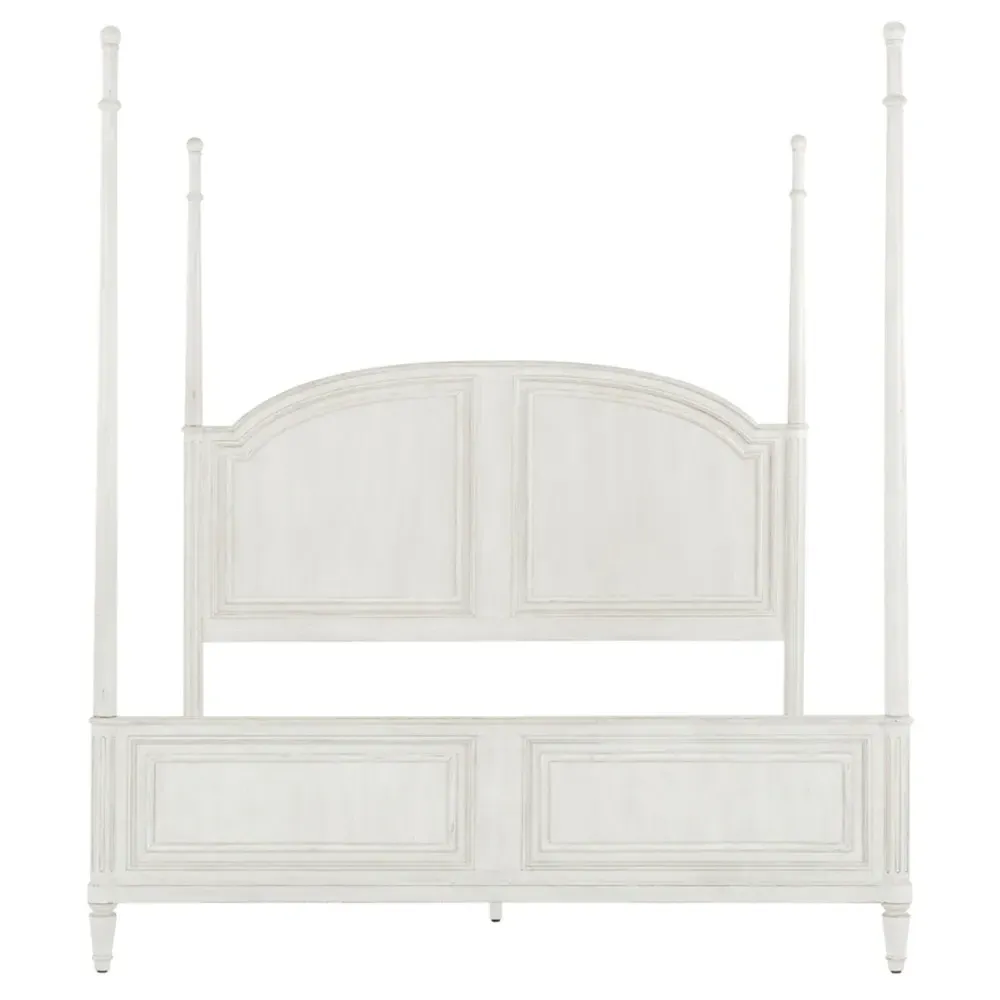 Gemma California King Poster Bed - Distressed White, Maple