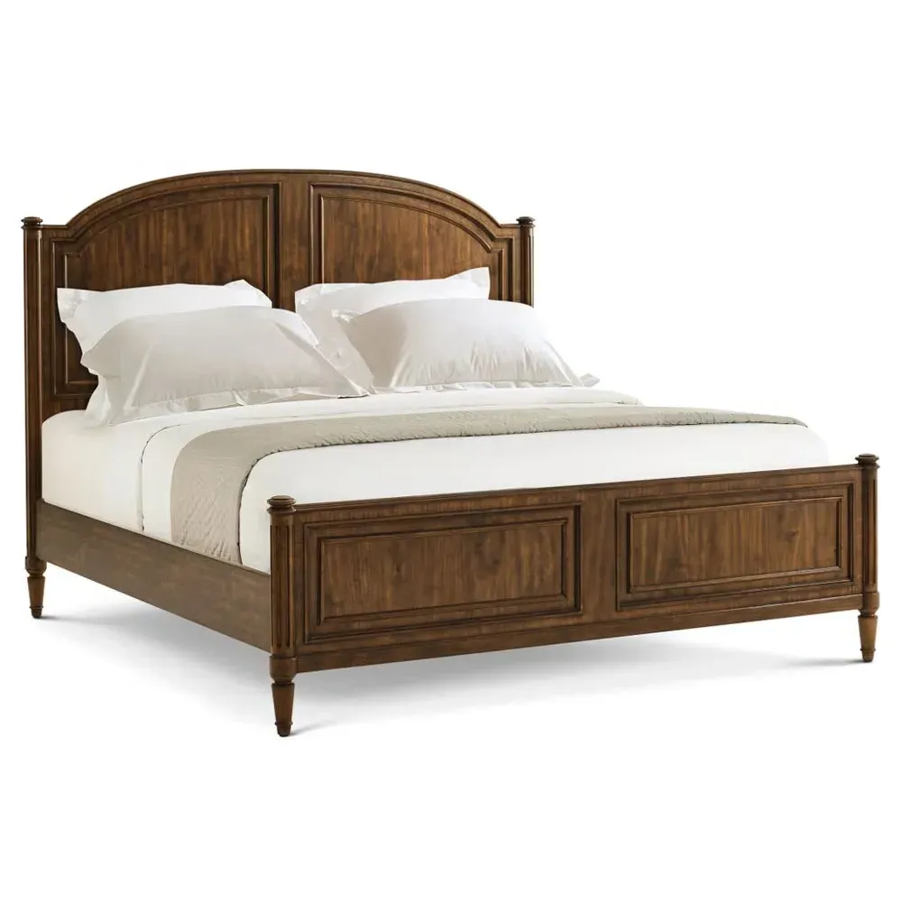 Gemma King Size Four Poster Bed - Distressed Brown, Walnut