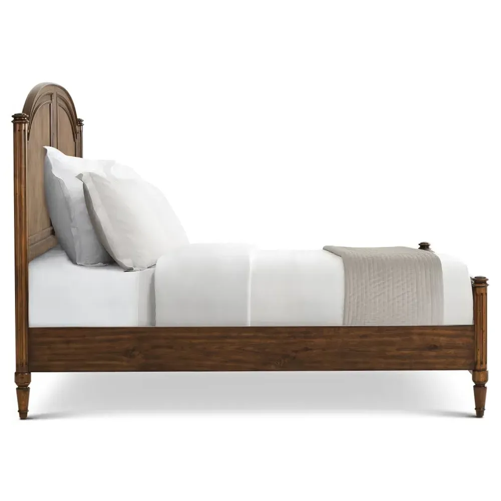 Gemma King Size Four Poster Bed - Distressed Brown, Walnut