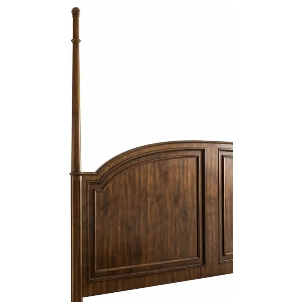 Gemma King Size Four Poster Bed - Distressed Brown, Walnut