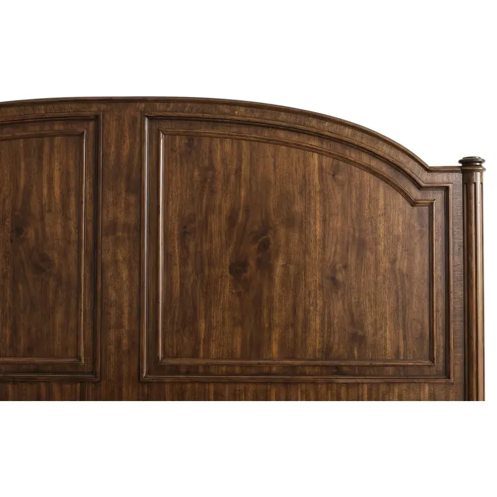 Gemma King Size Four Poster Bed - Distressed Brown, Walnut