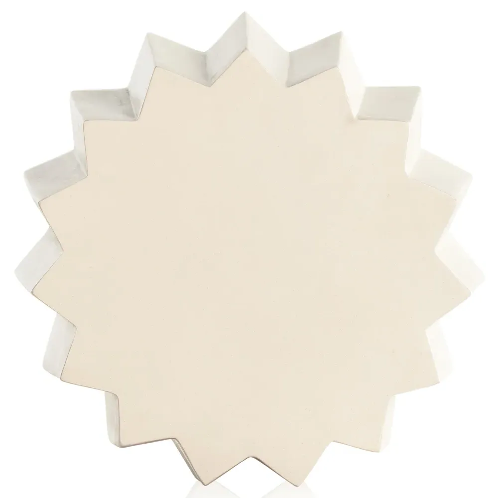 Gemma Round End Table - White, Concrete