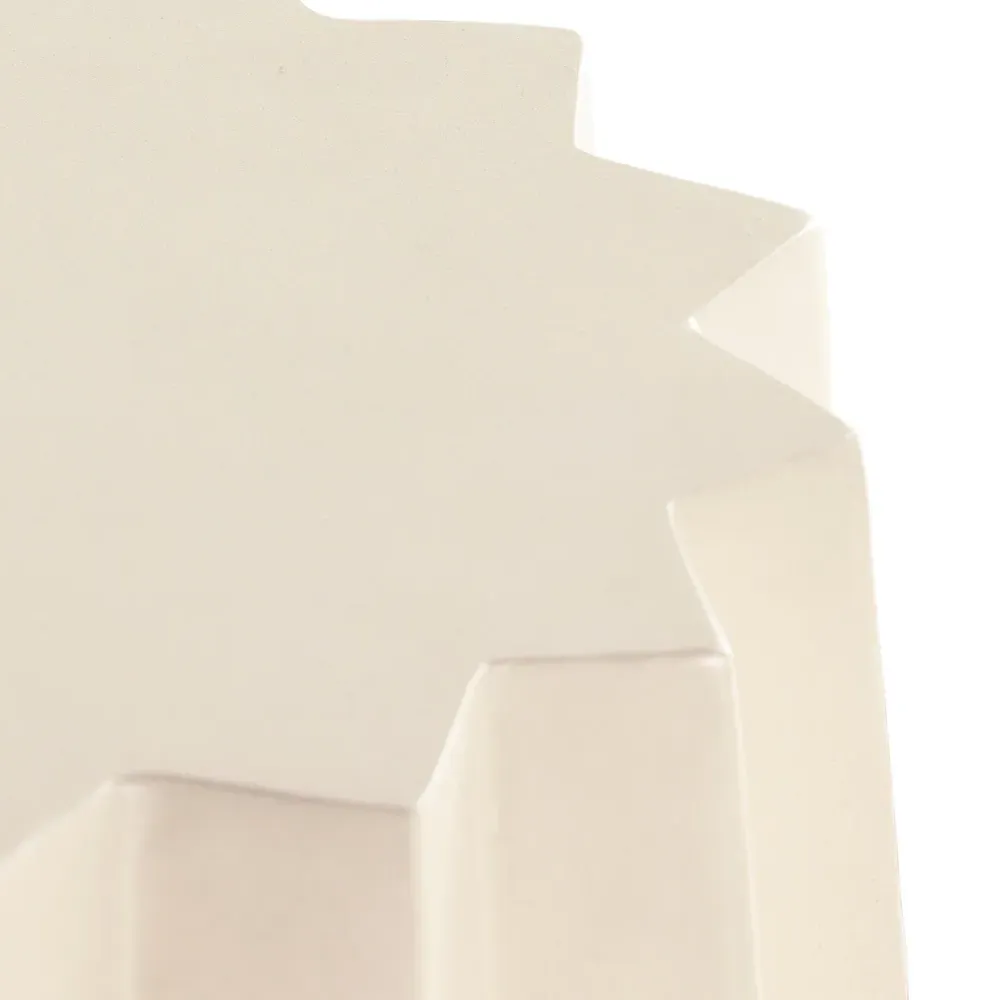 Gemma Round End Table - White, Concrete