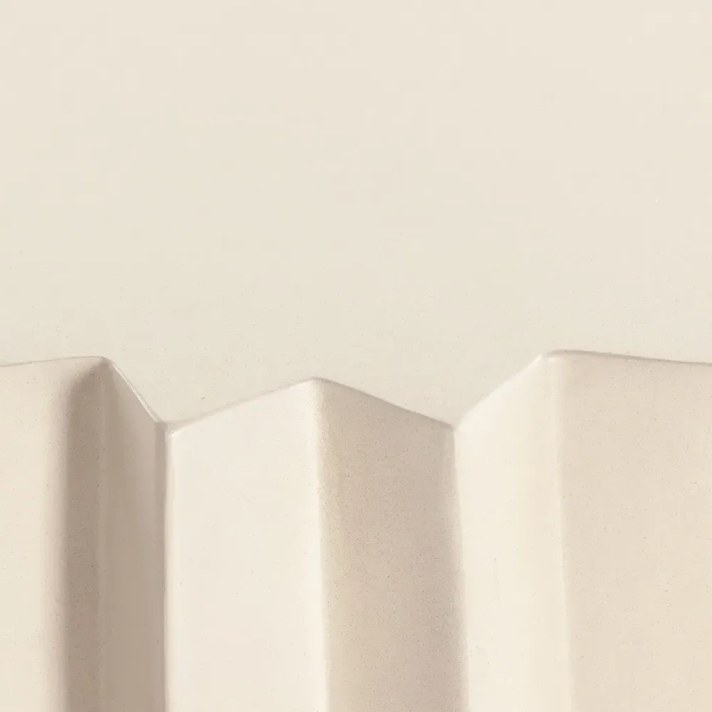 Gemma Round End Table - White, Concrete