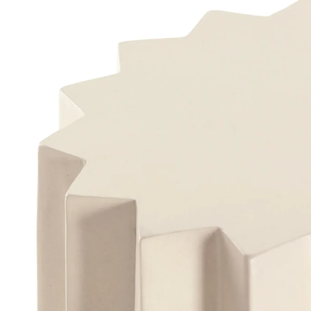 Gemma Round End Table - White, Concrete