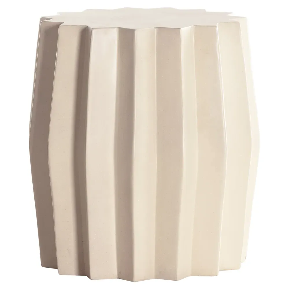 Gemma Round End Table - White, Concrete image