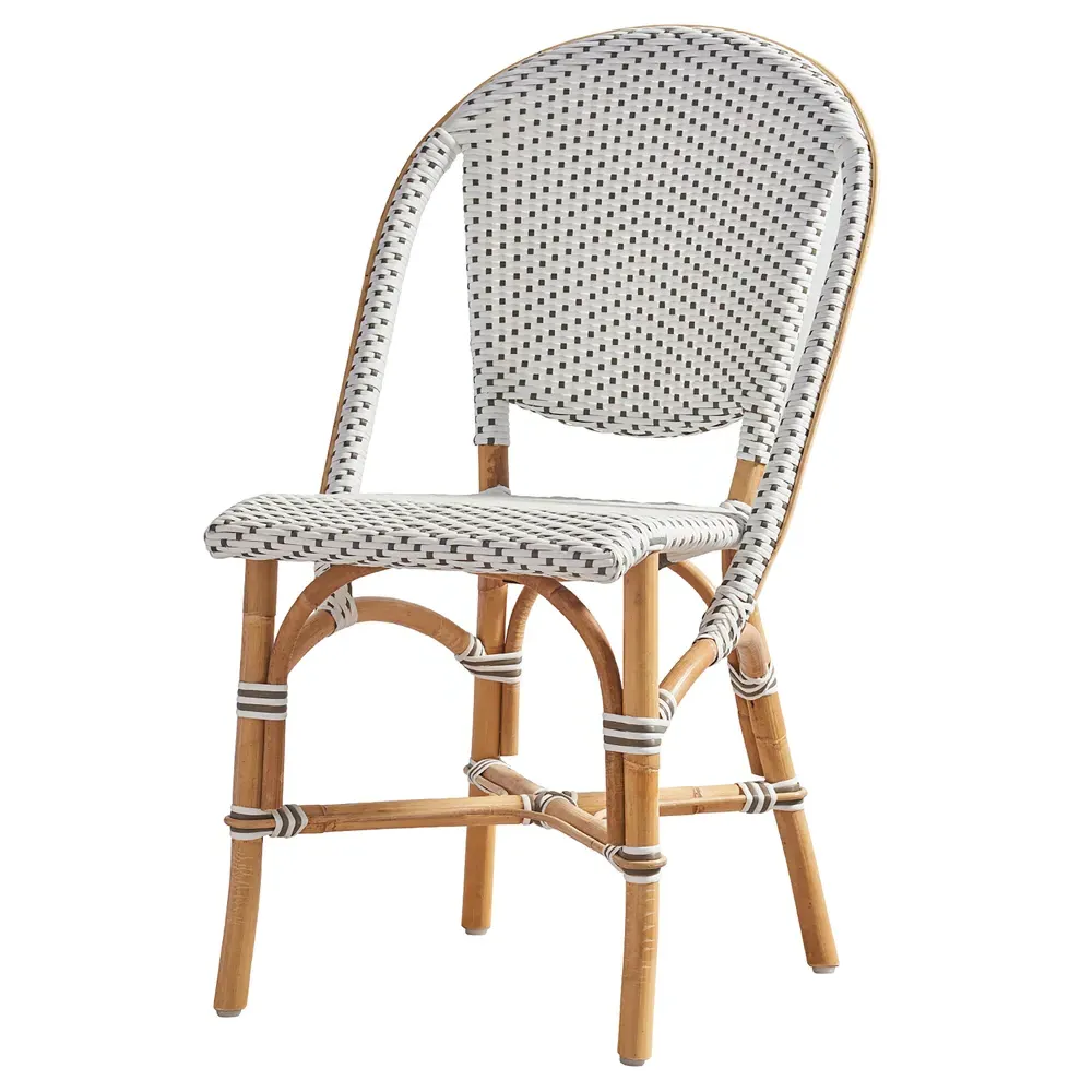 Gene Coastal Beach Woven Rattan Dining Side Chair - White image
