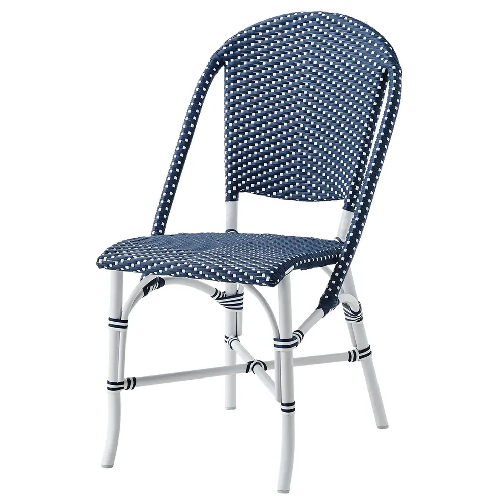 Gene Outdoor Dining Chair - Navy Blue, Faux Rattan