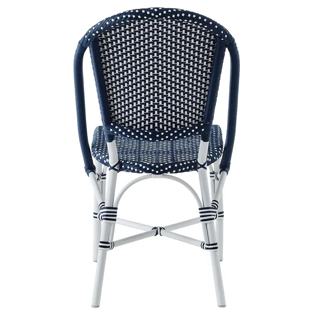 Gene Outdoor Dining Chair - Navy Blue, Faux Rattan