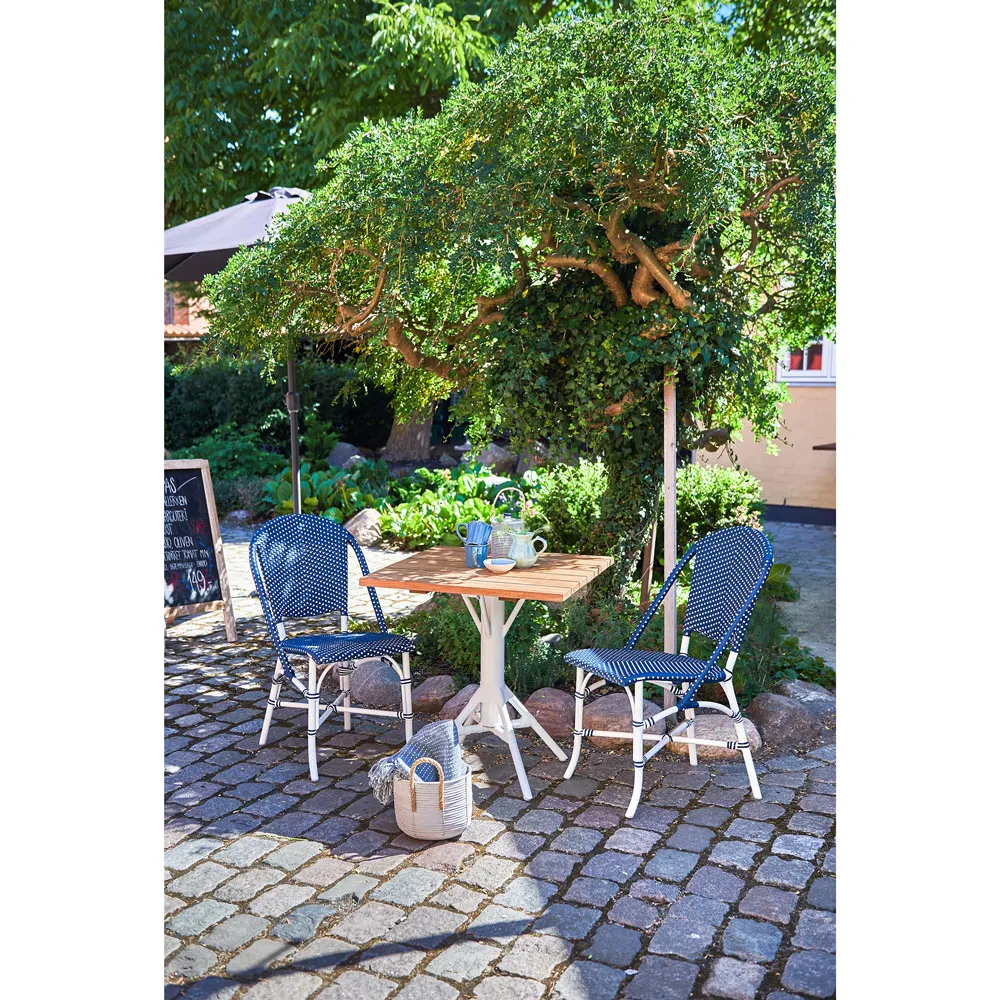 Gene Outdoor Dining Chair - Navy Blue, Faux Rattan