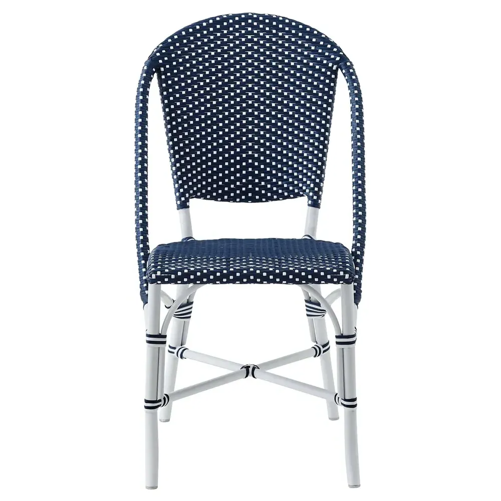 Gene Outdoor Dining Chair - Navy Blue, Faux Rattan image