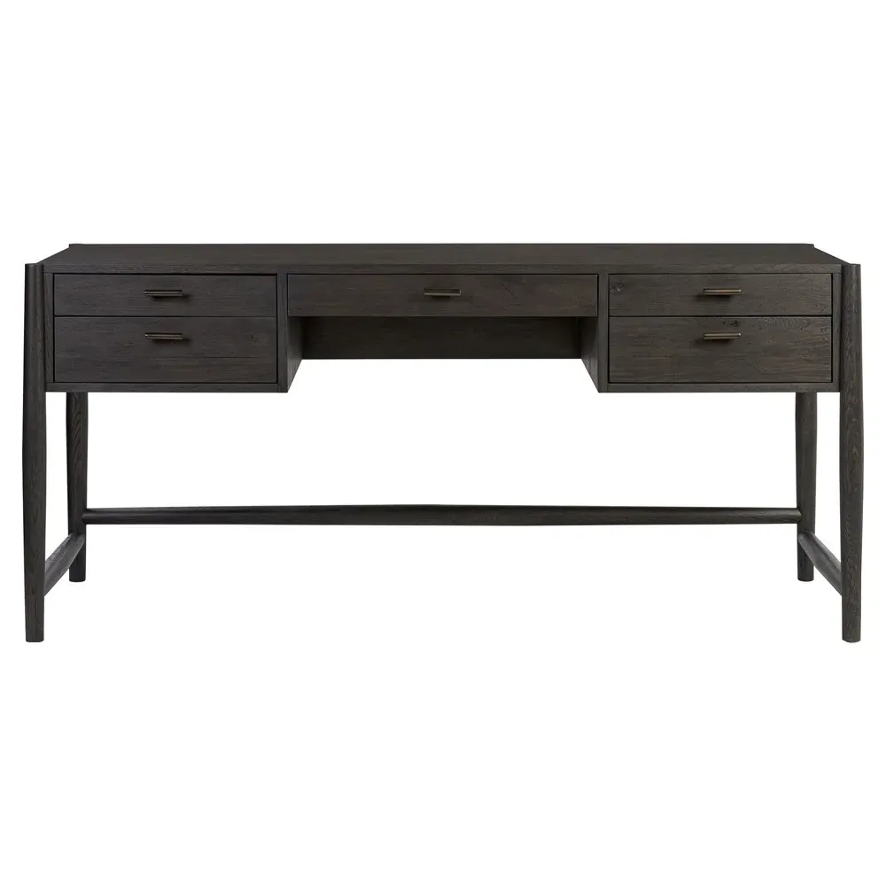 Genesis Executive Desk - Smoked Black, Oak