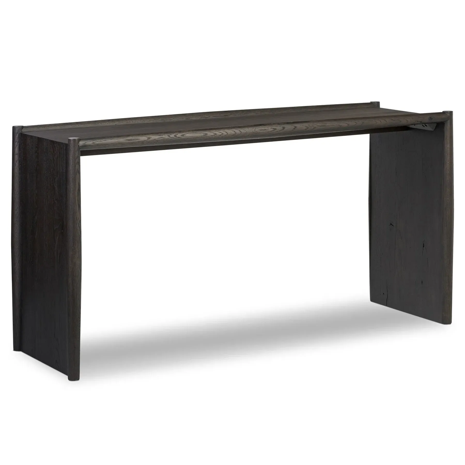 Genesis Rectangular Console Table - Smoked Black, Oak