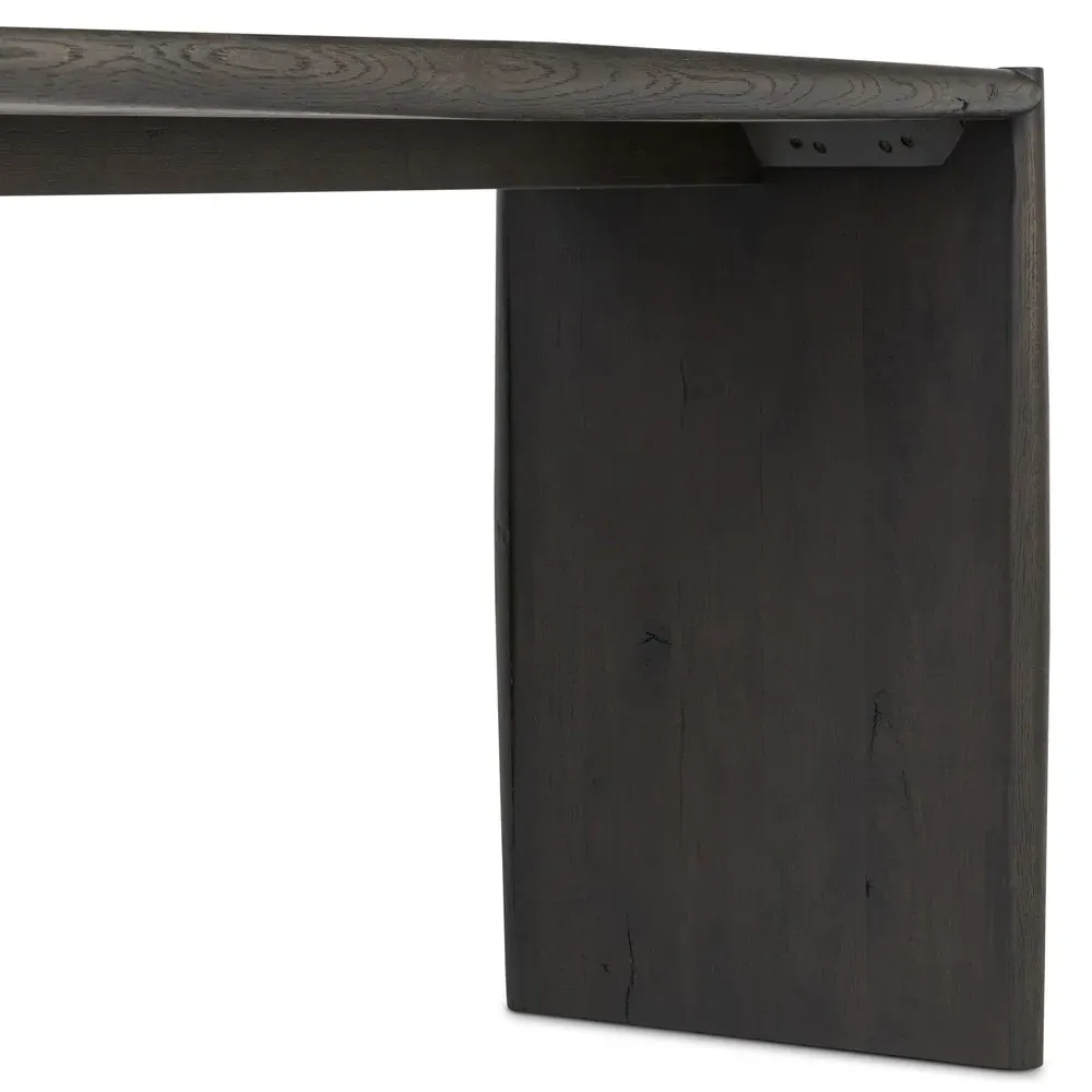 Genesis Rectangular Console Table - Smoked Black, Oak