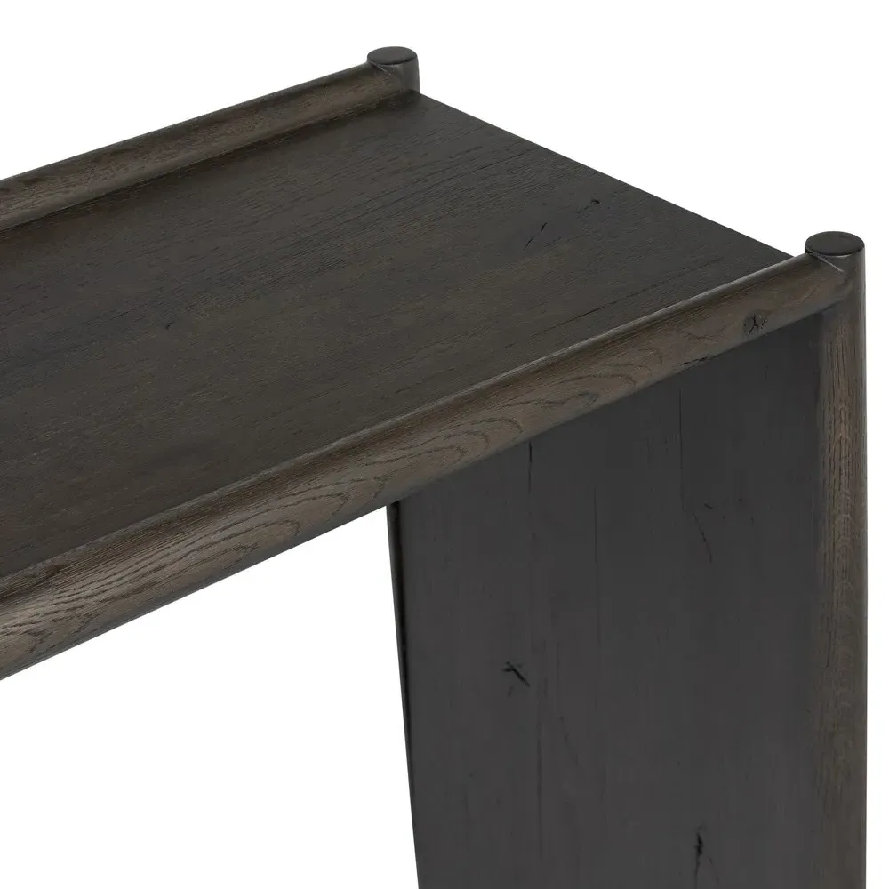 Genesis Rectangular Console Table - Smoked Black, Oak