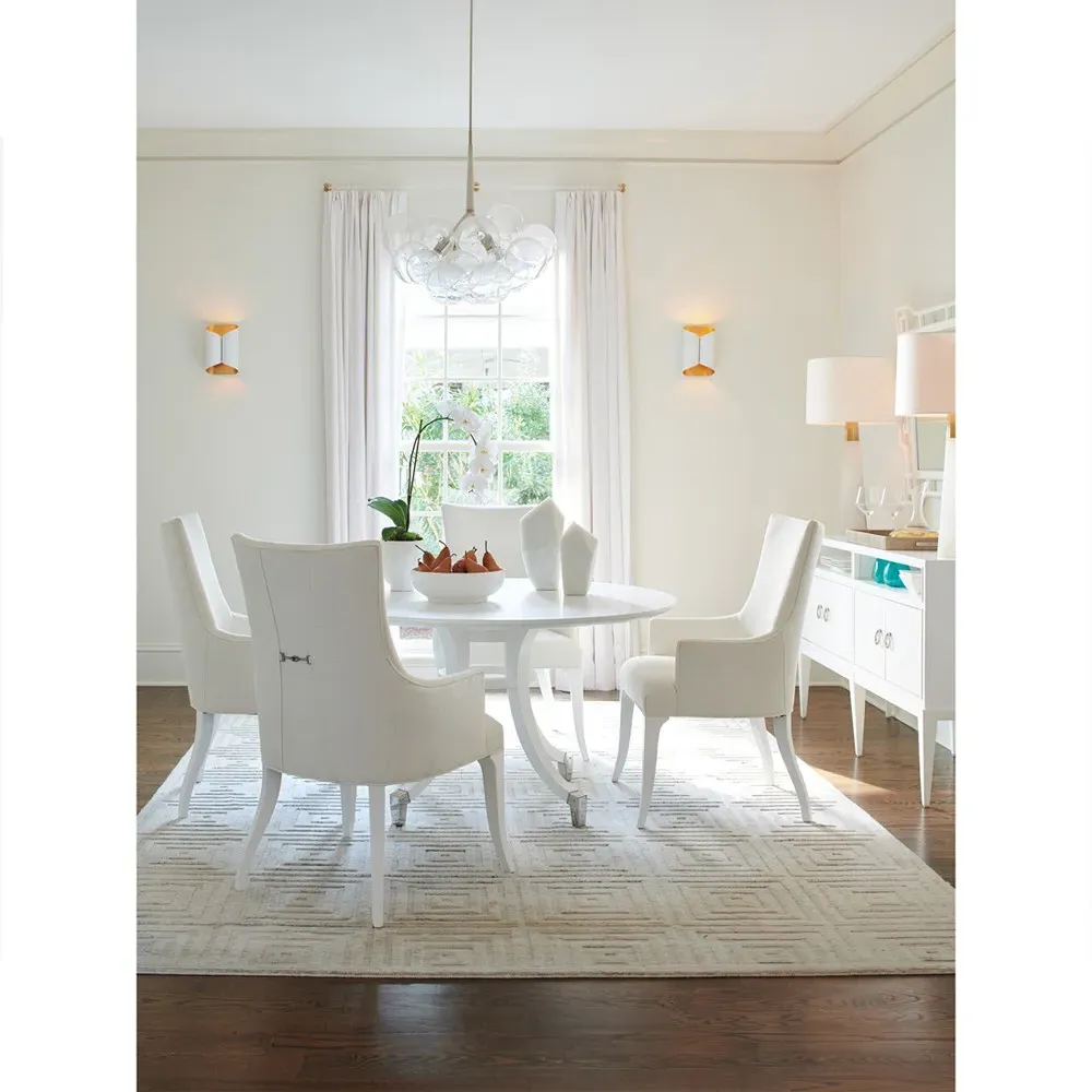 Geneva Dining Arm Chair - White, Maple Wood