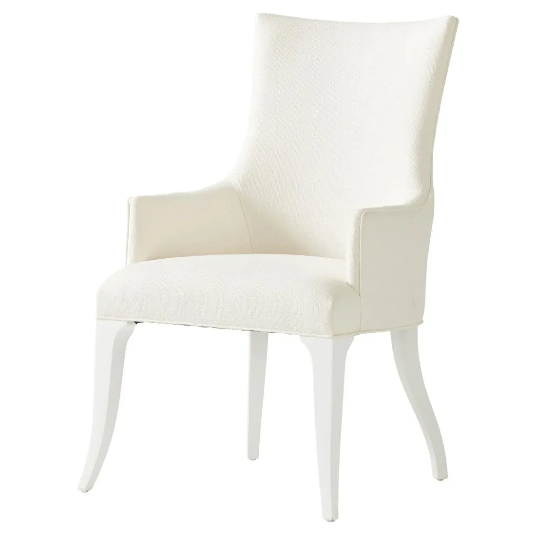 Geneva Dining Arm Chair - White, Maple Wood