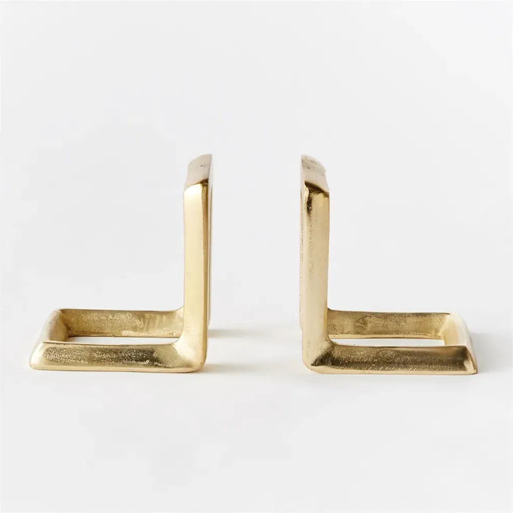 Genevieve Bookends - Gold, Aluminum